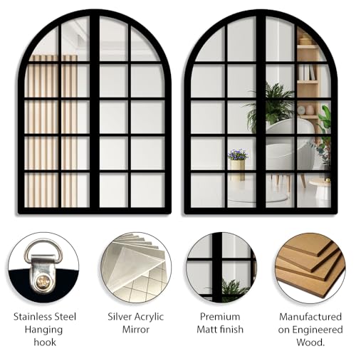Image of Sehaz Artworks Decorative Mirror for Wall Decoration | Home Decoration Items for Living Room | Wall Hanging decoration | Jharokha Wall Decor Items for Living Room | Wall Decor Items for Bedroom
