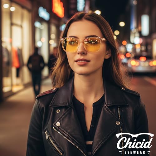 Chicid Night Vision Glasses for Driving Women Men Trendy Polarized Anti Glare Yellow Lens UV400 Protection2