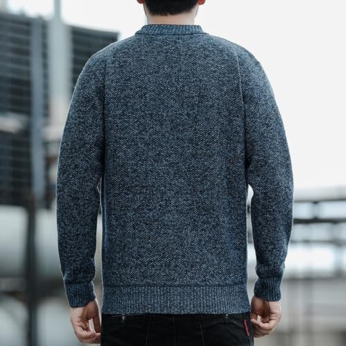 Men's Cardigan Sweaters Fleece Lined Slim Fit Knitted Sweater Outerwear Button Cable Knit Cardigans with Pockets2
