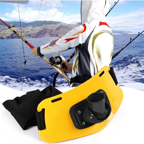 حامل حزام صنارة الصيد، حزام خصر للقتال والصيد بفتحة 4 سم قابلة للتعديل، حزام خصر جيمبال مبطن للصيد، وسادة جيمبال احترافية للصيادين