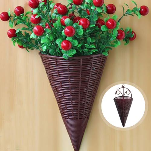 Yardwe-Rattan-Hanging-Wall-Planter-3Pcs-Rustic-Vintage-Hanging-Planter-Basket-Cone-Shaped-Plant-Holder-Farmhouse-Flower-Pot-Wicker-Bird-Nest-Flower-Basket-for-Garden-Decor Yardwe Rattan Hanging Wall Planter 3Pcs Rustic Vintage Hanging Planter Basket Cone Shaped Plant Holder Farmhouse Flower Pot Wicker Bird Nest Flower Basket for Garden Decor