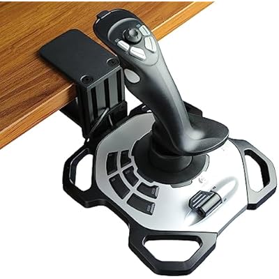 WELLMETE The Desk Mount for Flight Sim Joystick - Compatible with Logitech G Extreme 3D PRO Joystick for Windows, Adjustable Durable Metal Holder for Hotas Gaming