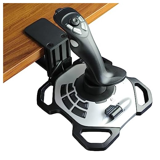 WELLMETE The Desk Mount for Flight Sim Joystick - Compatible with Logitech G Extreme 3D PRO Joystick for Windows, Adjustable Durable Metal Holder for Hotas Gaming
