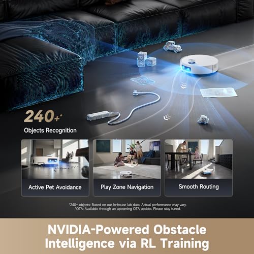 Image of DREAME Aqua10 Ultra Roller Complete Robot Vacuum and Mop & 30,000Pa Suction, Self-Cleaning Dock & Extending Roller Mop, Heat-Washes & Dries, Carpet Protection, AI Camera & LiDAR Avoidance Tech