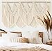 IOWER Macrame Wall Hanging Wedding Hanger Macrame Wall Decor Dorm Craftsmanship Handmade Tassel Knotting Boho Fiber Art Home Room Decor 47" W x 25" L