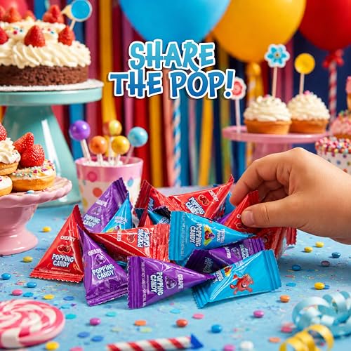 Popping Candy, Popping Rocks Pouches, Fruit Flavors - 40 Count Bag | Tropical Punch, Grape, Cherry, Candy for Goodie Bags, Halloween Candy - image 3