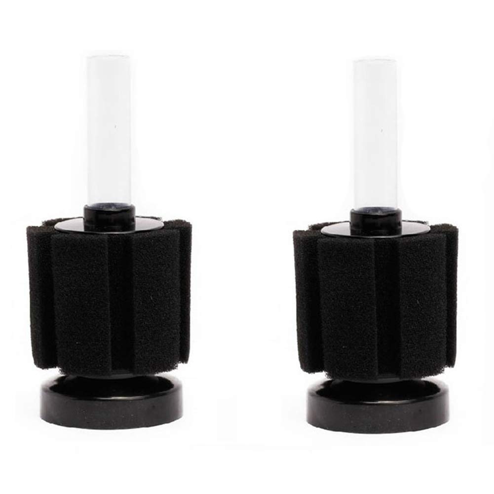 IronBuddy Small Sponge Filter 2 Pack Black 10 Gallon Biochemical Sponge Filter for Aquarium Fish Tank (XY-2835)