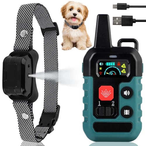 Collier de Dressage pour Chien avec Télécommande - Rechargeable et Humain : 4 Modes de Correction (Bip, Vibration, Spray, Spray Renforcé), Étanche IP67...