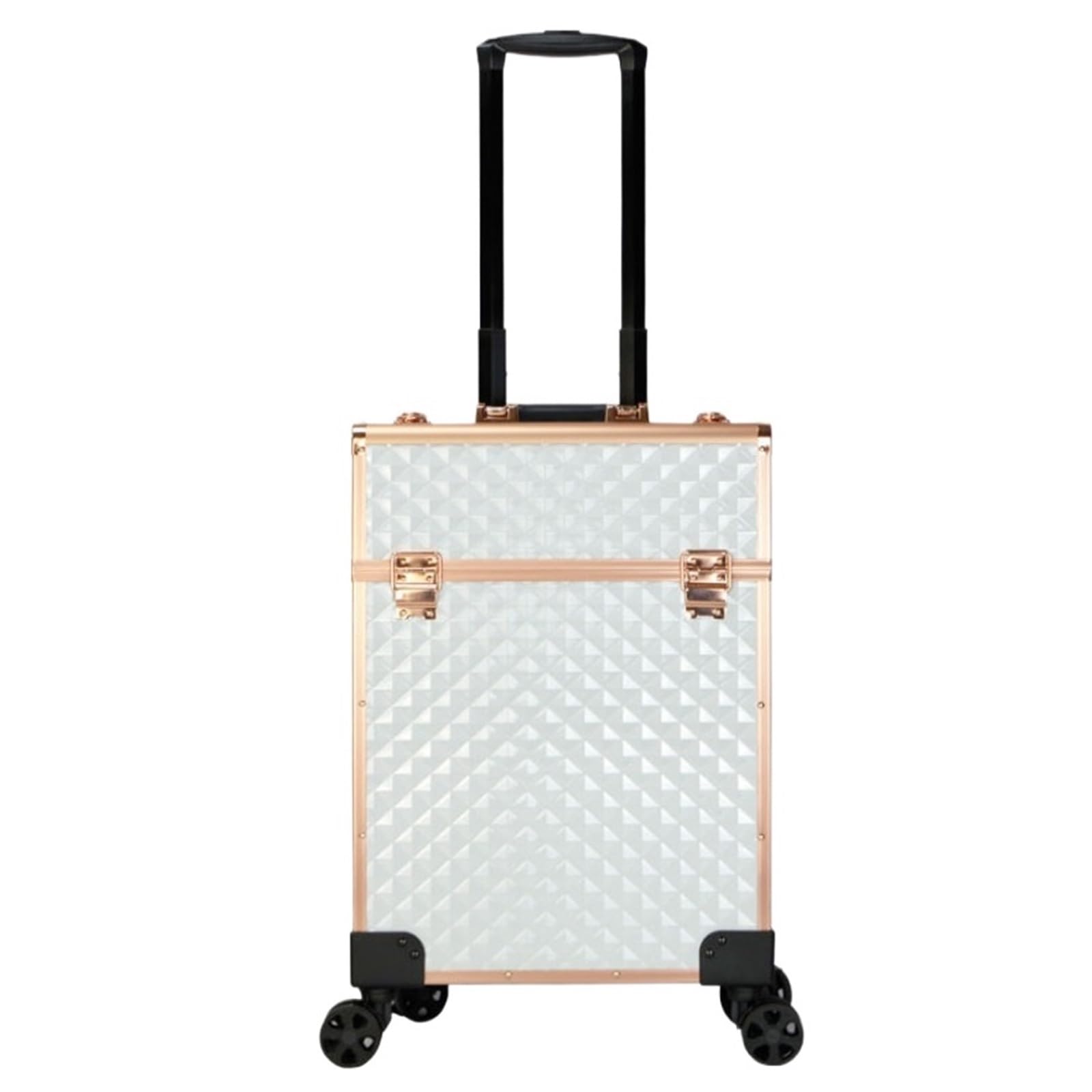 Neceser con Ruedas Maletín Organizador de Viaje con Ruedas, Neceser Maquillaje y peluquería, Estuche cosméticos for salón Belleza(White)