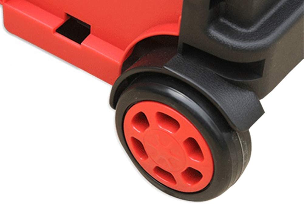 Carro de Almacenamiento Multifuncional, Cocina Carros Utilitarios de Almacenamiento Plegable Aleación de Aluminio Ingeniería Plástico Rojo Rueda de Poliuretano Ligero Alta Capacidad, 20 Kg Carr