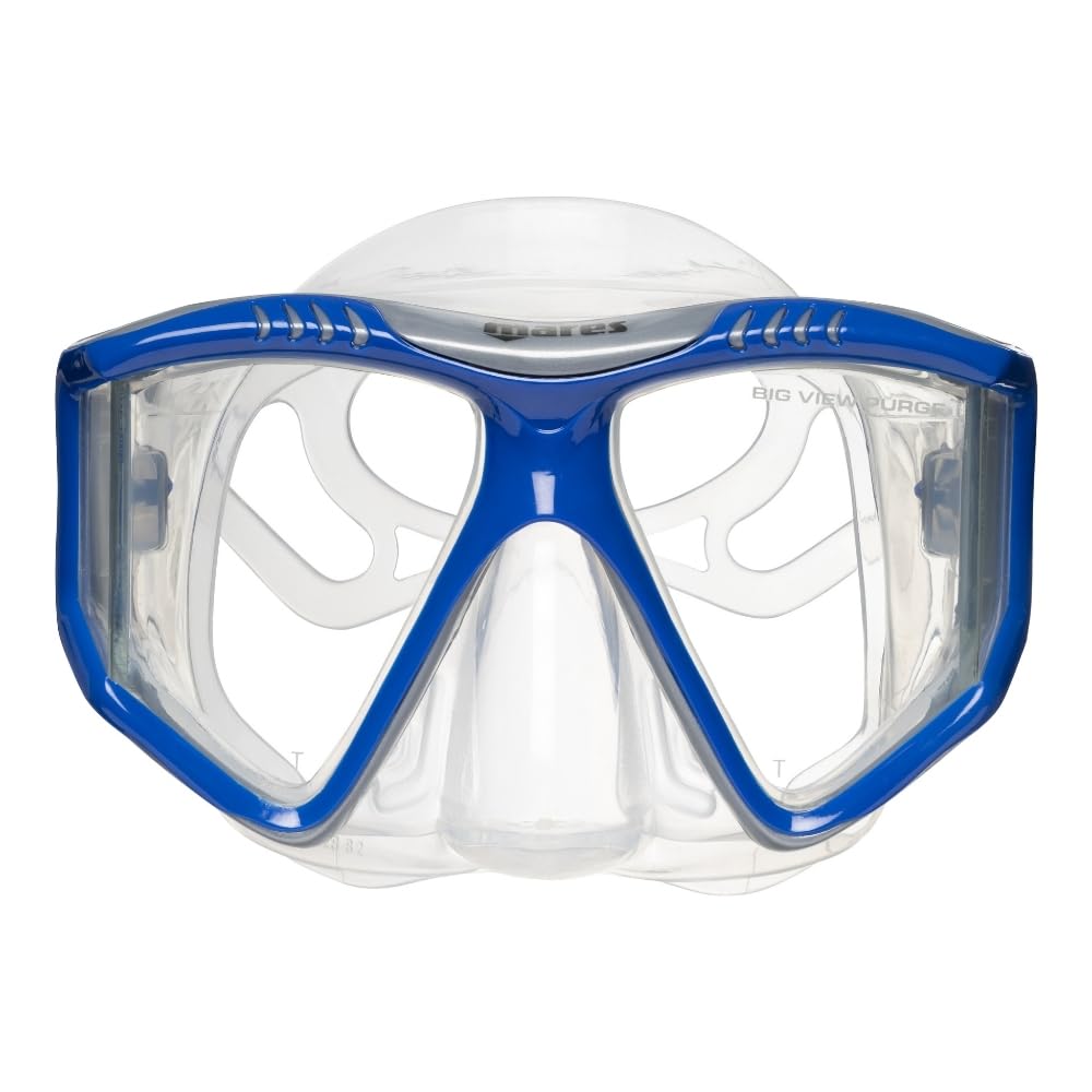 Mares Combo Big View Purge Dry - Kit de máscara de Tubo para Adulto, 4 Vasos, visión panorámica, Snorkel seco