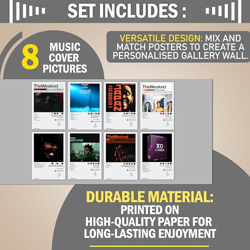 Image of Flybuy Hub Wall Art Posters, 20x30 cm (A4), Self-Adhesive, F-1 Racing Design for Bedroom, Living Room, Office (The Weeknd)