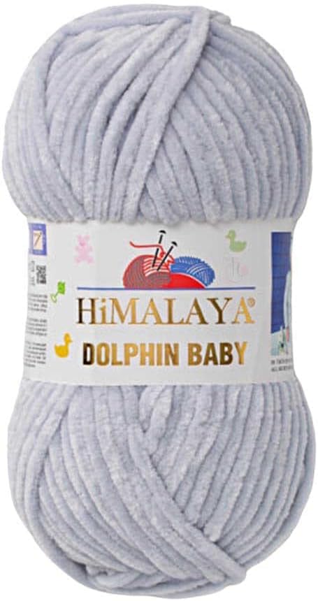 Himalaya Dolphin Baby Yarn Each Skein 100gr 120m Super Bulky Yarn for Knitting&Crocheting Ideal for Cardigans Shawls Blankets Hats and Home Textiles (1, 80325 Light Grey) — image 1