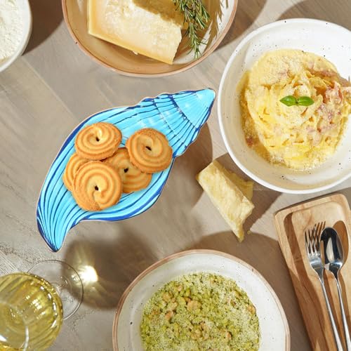 Assiette en verre de conque bleue alimentaire pour simplifier vos buffets - 5