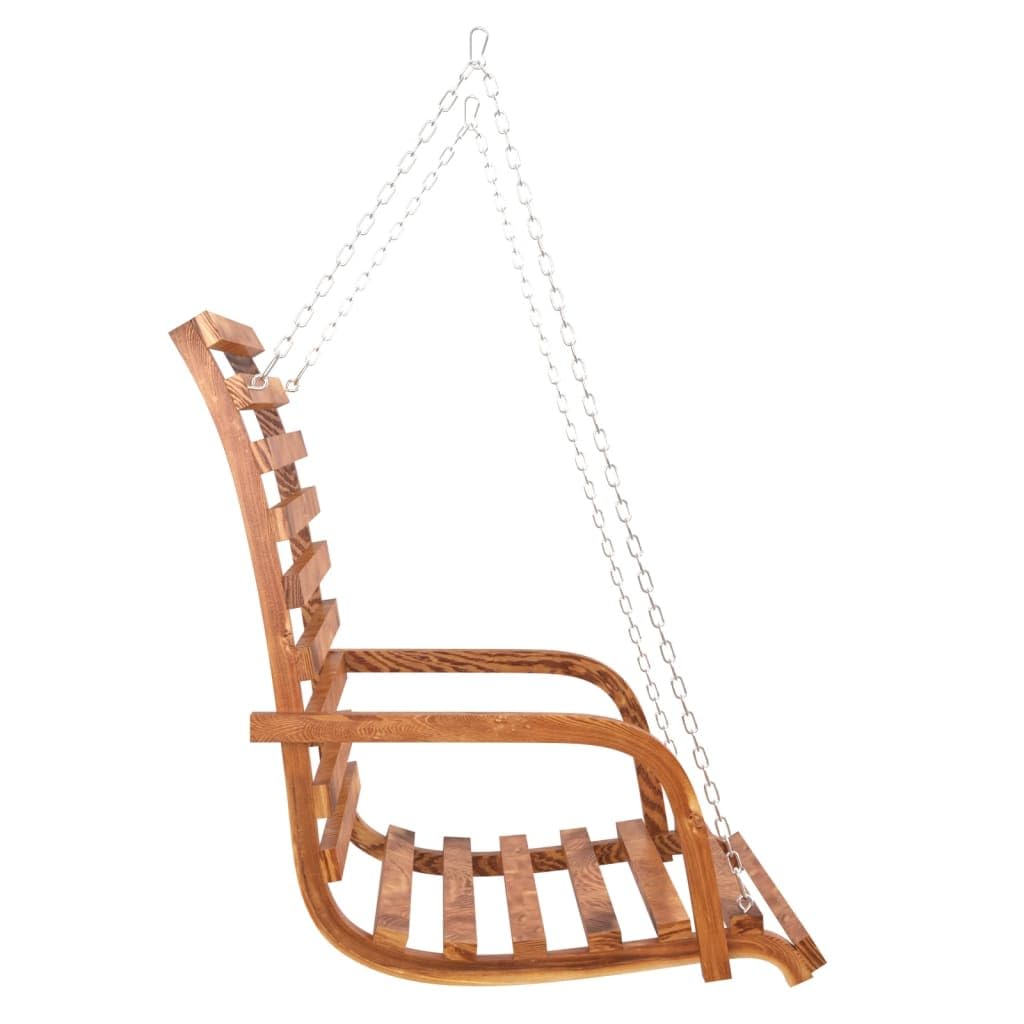 Columpio colgante de madera abeto macizo con toldo