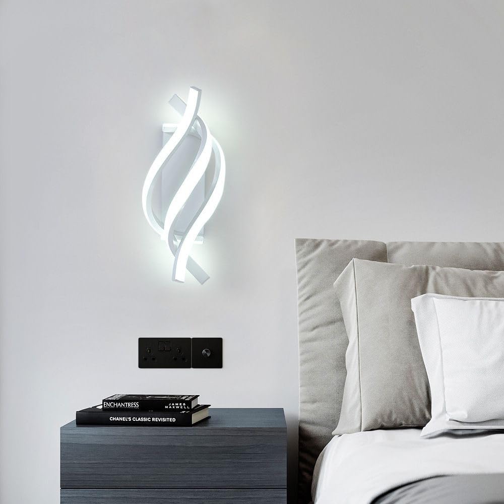 Comely Lampada da Parete LED, Bianco 22W Applique da Parete Interno Moderno, Lampada a Muro 2500LM per Camera da Letto Soggiorno Corridoio Sala da Pranzo, Luce Bianca Fredda 6500K
