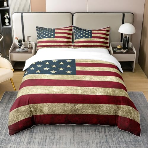 Homemissing Drapeau Américain Housse De Couette USA Patriotic Housse De Couette 240x260cm 100%...