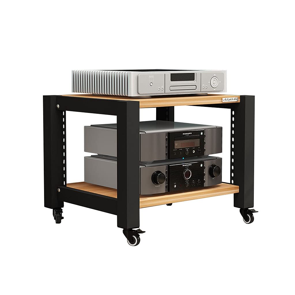 Lautsprecherständer Audio-Halterung, Roller, TV-Halterung, Medienkomponenten, mehrschichtige Audio-Halterung, Lautsprechergehäuse, 2/3/4 Schichten (helles Walnussholz) für große Surround-Sound-Lautspr