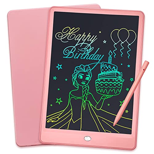 2 Packs, Blue and Pink, LCD Writing Tablet 10 Inch Colorful Screen Doodle & Drawing Pad, Erasable and Reusable Drawing Tablets, Educational and Learning Toys for 3 4 5 6 7 8 Year Old Boys and Girls