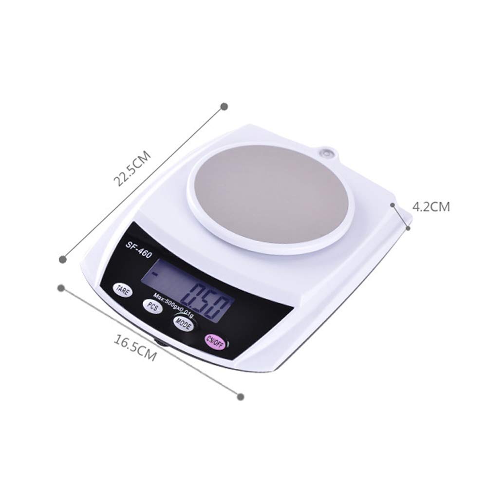 Báscula electrónica digital de 500 g/0,01 g Báscula de cocina for hornear alimentos de precisión con pantalla LCD, función de tara y PCS, balanza de pesaje de alimentos for el hogar, té, joya