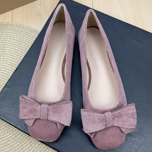 INEELUYI Ballets Flats for Women Square Toe Slip on Elegant Formal Working Business Flat Shoes2