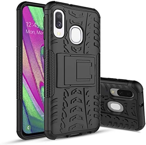 with Kickstand Hard PC Back Cover Soft TPU Dual Layer Protection Phone Case,Stand Case Cover for Men Women, Black