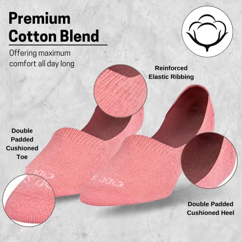 Image of Odd Sox - Basix Unisex Medium No Show Socks - Cotton Blend Low Profile - Heather Colors - Breathable Everyday Comfort