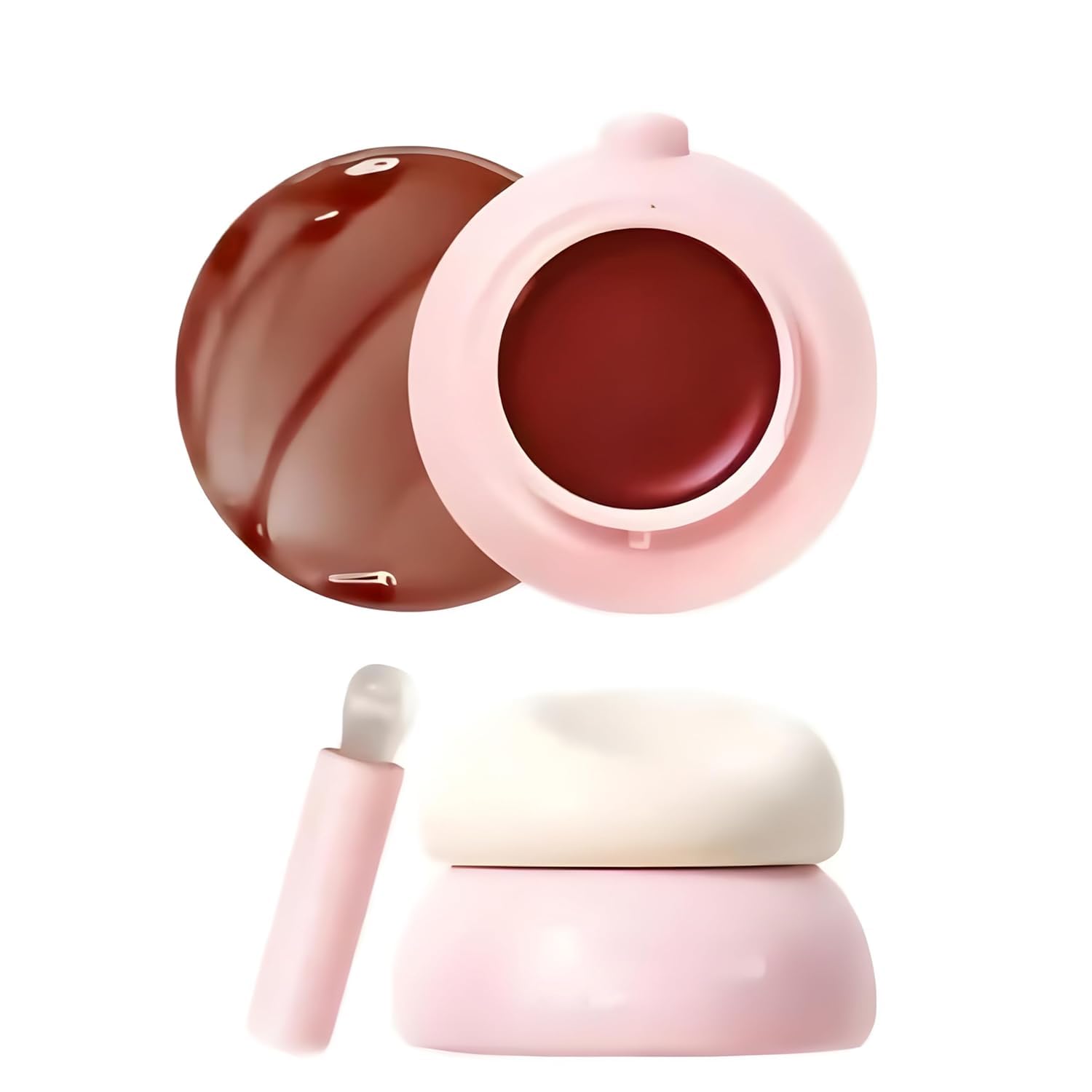 Korean Crystal Glaze Moisturizing Lip Gloss | Pocket Lip & Cheek Jam with Built-In Brush | Hydrating Non-Sticky Creamy Mud Pot| Compact Size Easy to Carry in Purese, Pockets or Hand Bags | K-beauty Lip Care For Women & Girls-image-27