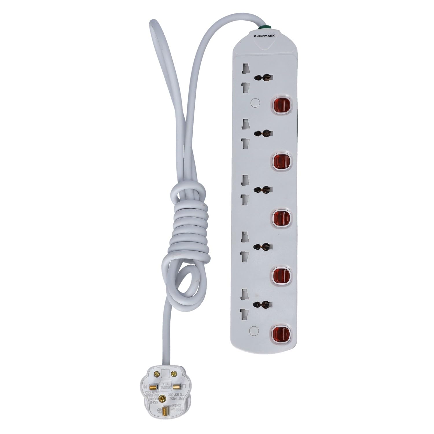 Olsenmark 5-Way Multi-Switch Extension with Universal Socket