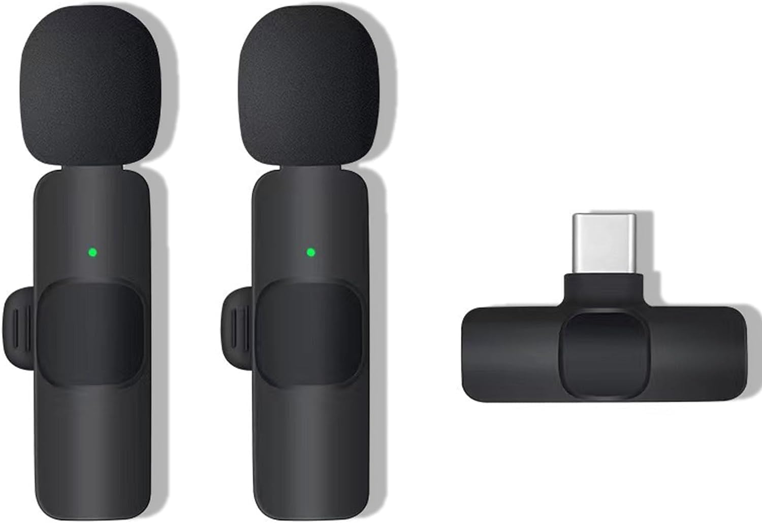 Edithown Wireless Lavalier Microphones for iPhone/Android Phone/Laptop, Mini Wireless Mics with USB C Interface for Video Recording Interview Conference Podcast Vlog YouTube TikTok(2 Mics)