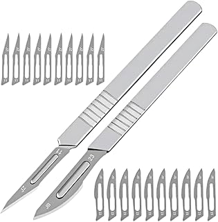 2pcs couteau à painavec 20pcs Acier Inoxydable Lames lame boulanger coupe pate Outil de Notation du Pain Couteau à baguette pour DIY Graver des Motifs de Pain,Pâte