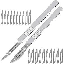 Pack of 2 Baker's Knives with 20 Stainless Steel Blades Dough Knife Baguette Knife Engraving of Bread Patterns for Carving Patterns in Raw Bread silver