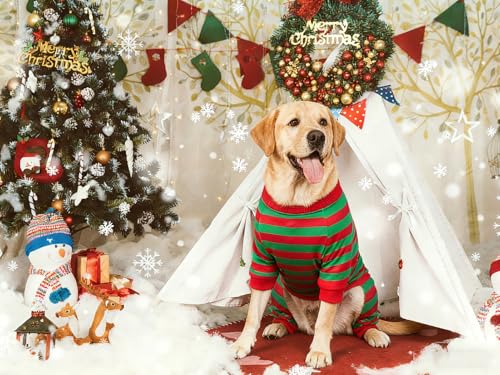 Pijama Navideño para Perro de Algodón Rayado XXX-Large miniatura 6