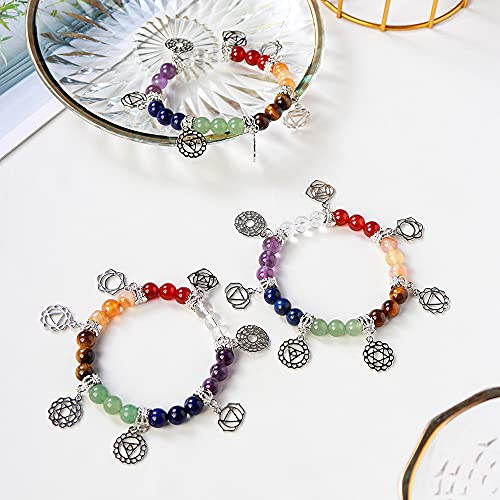 7 Chakra Healing Bracelets With Real Stones Gemstone Healing Chakra Bracelet Yoga Meditation Bracelets For Protection, Energy Healing #TOP4