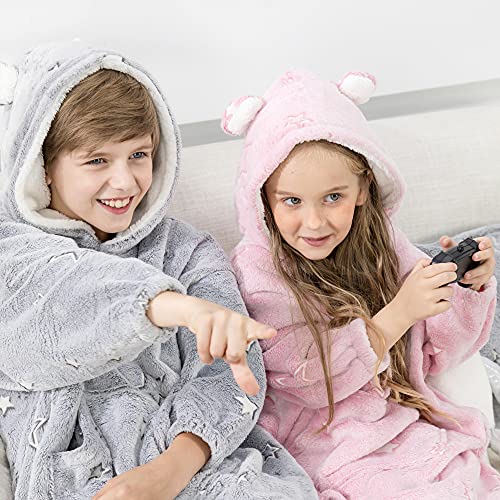 Cozy Bliss Wearable Blanket Hoodie Glow In The Dark Oversized Hooded Sweatshirt Lightweight With Giant Hood Pocket Super Soft Warm Comfy Plush Gifts For Kids Women Men Birthday #TOP3