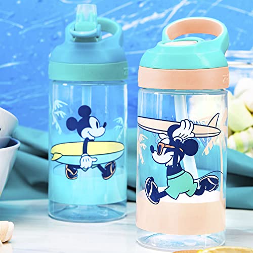 image for Zak Designs Disney Mickey Mouse Kids Water Bottle with Straw 16oz 2 Pi
