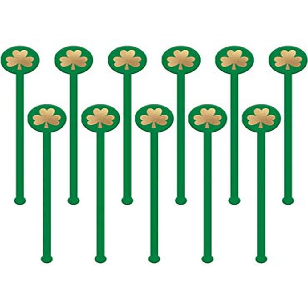 St. Patrick's Day Plastic Stirrers - Hot-Stamped | 7.5