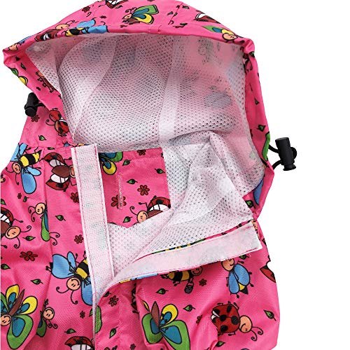 For Small Pet Cat Dog Raincoat Hoodie Coat Waterproof Rain Jacket Rainwear (M: Length - 14", Pink) #TOP3