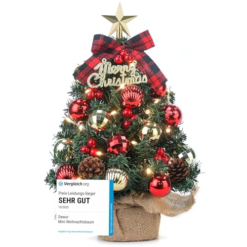 Mini Weihnachtsbaum Kleiner Weihnachtsbaum mit Beleuchtung LED Tisch...