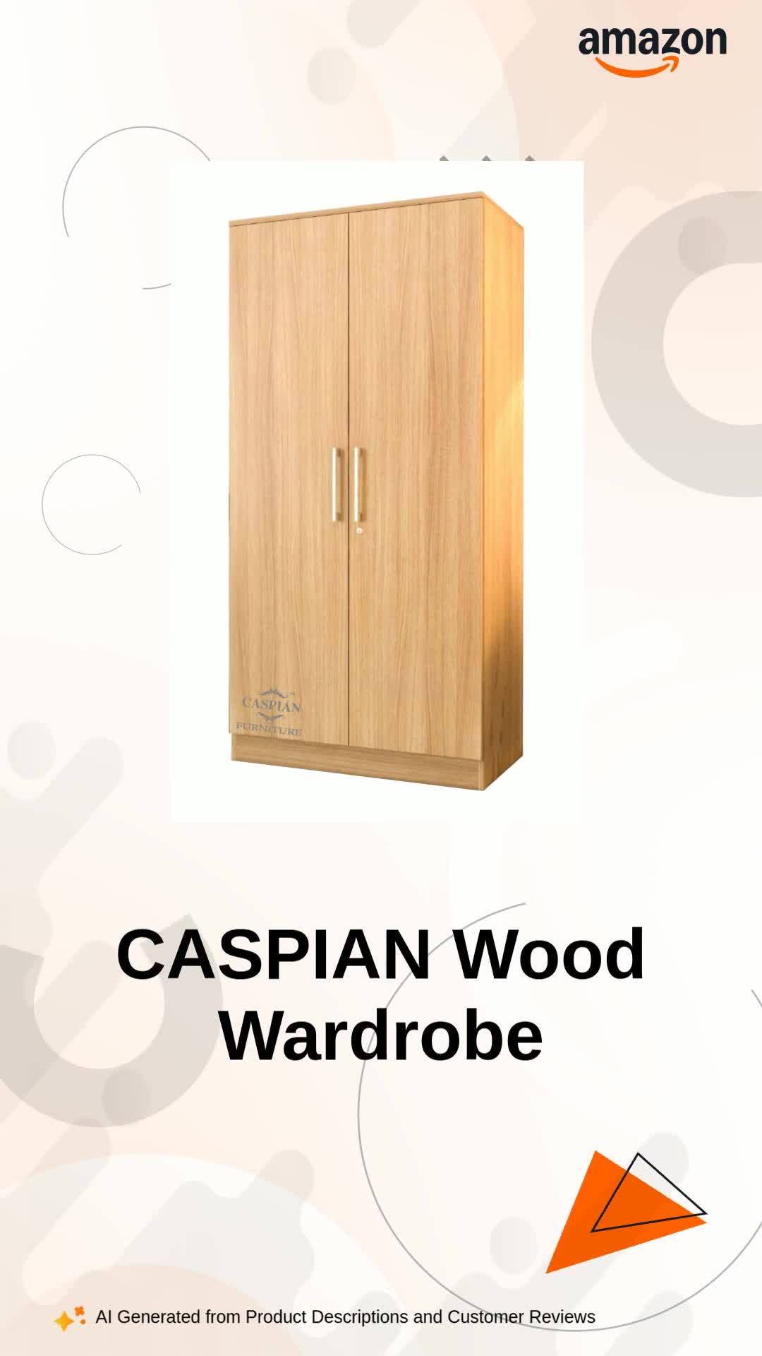 CASPIAN Engineered Wood 2 Door Wardrobe (Rolex Light) | Pre