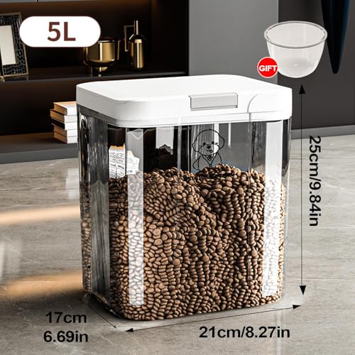 Contenedor de comida para gatos cubo hermético apilable de plástico transparente para alimentos 6