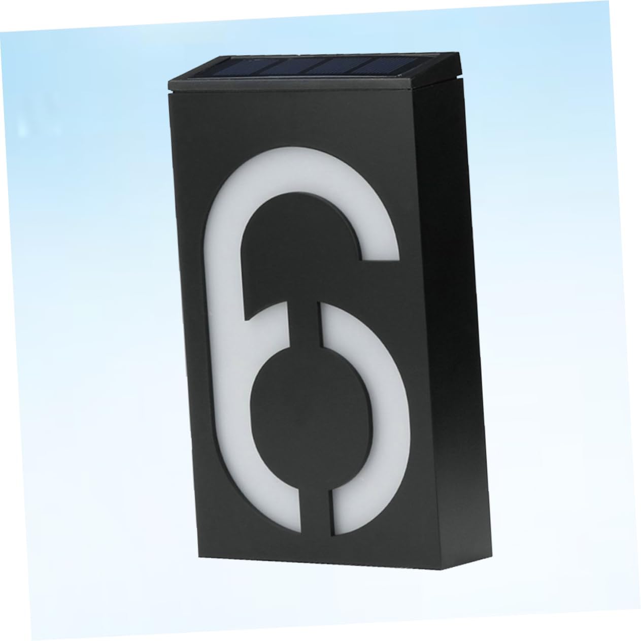 DOITOOL 6 Signs House Solar Owered Number Light Digital Sign Solar Door Plate The Sign Digital Light Led