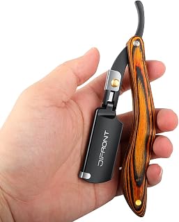 Manual razors redwood handle shaver men's shaving razor professional barber Hair cut razor change blade type shaving knife Professional Straight Edge Razor with 20 both Edge Blades stainless blades…