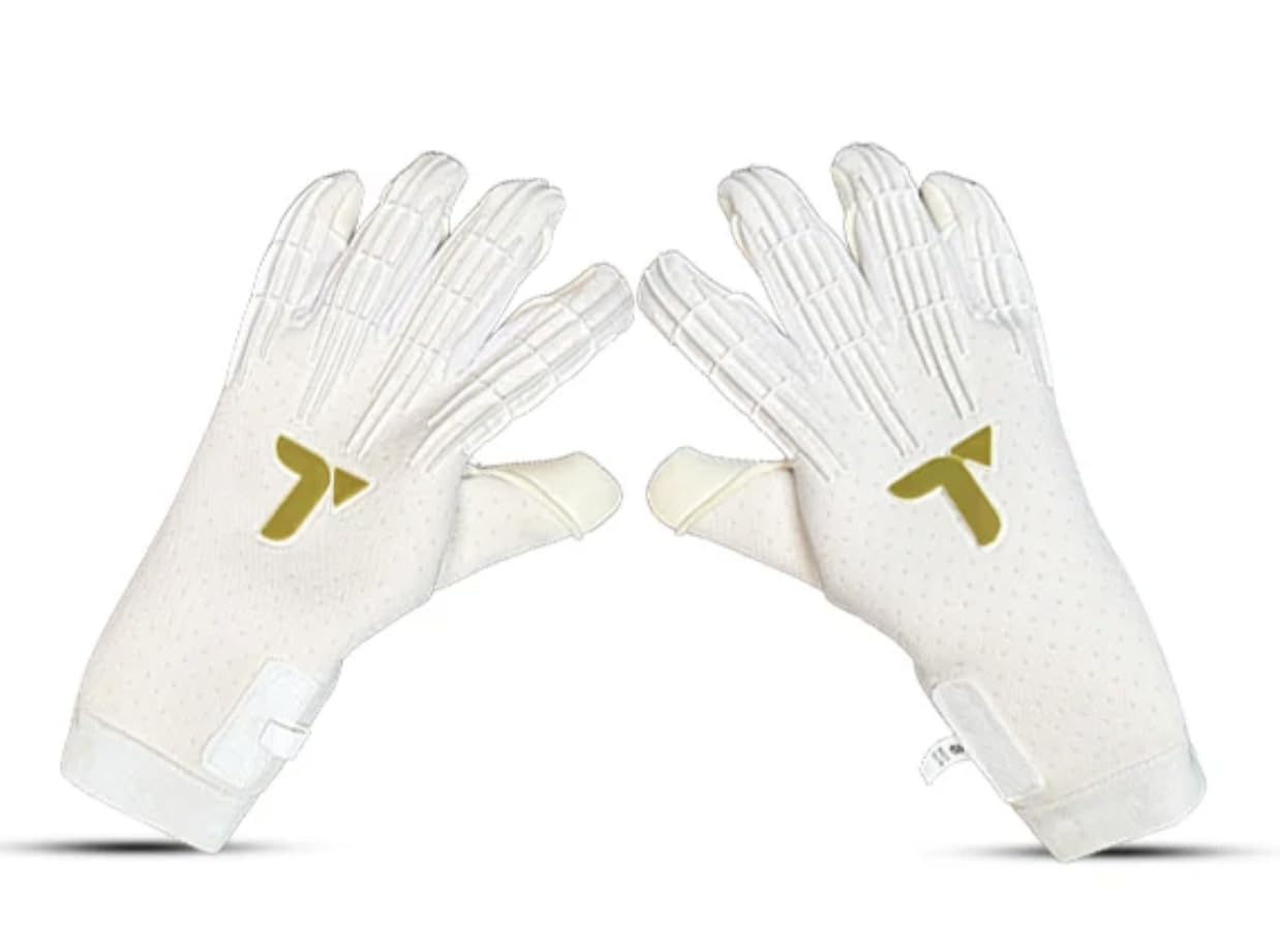 TIGEAR NOVA Professional Goalkeeper Gloves (White, 6)