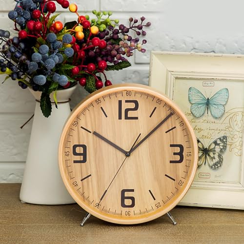 Reloj de escritorio analógico de madera para dormitorio 5