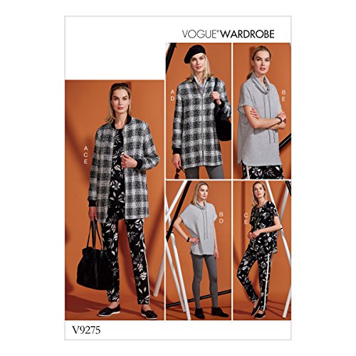Vogue Patterns 9275 Y,Misses Jacket,Tunic,Leggings and Pants,Sizes XS-MED, Tissue, Multicoloured, 15 x 0.5 x 22 cm