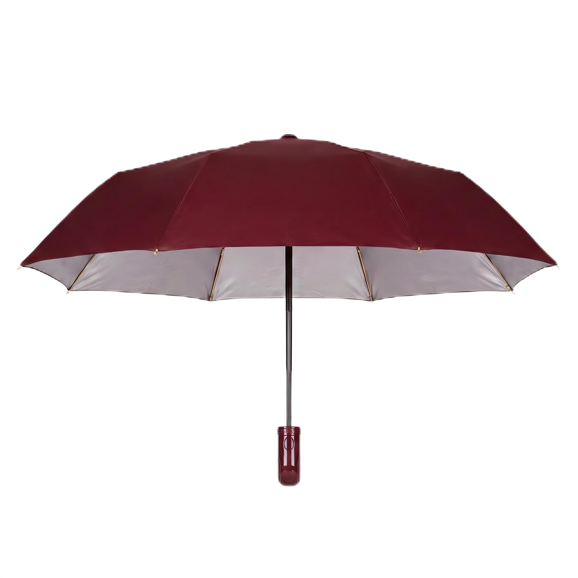 2 Fold Manual Umbrella for Men & Women | Strong Windproof Folding Umbrella | Waterproof 190T Pongee Fabric | UV Protection | Compact Travel Umbrella | Red-image-28