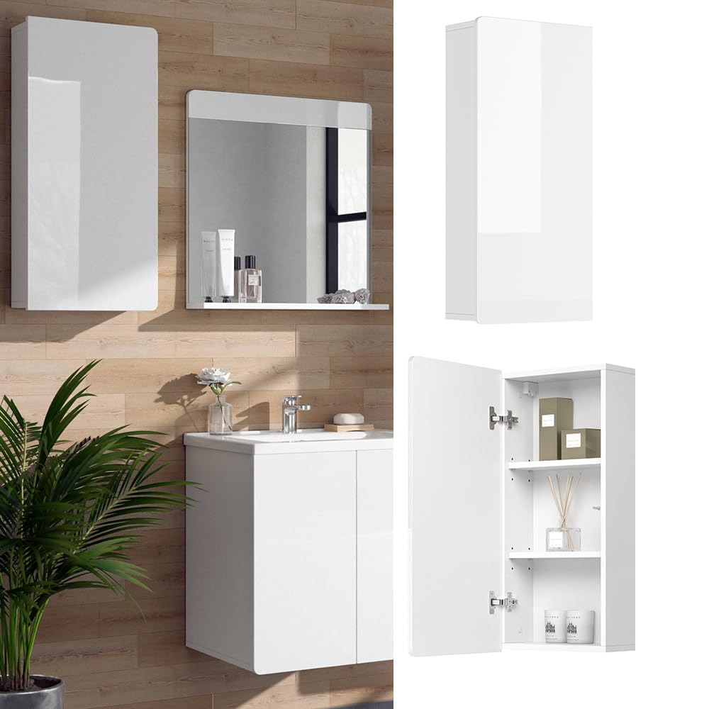 Vicco Mobile bagno Izan, Bianco, 36.6 x 76.6 cm, a parete, combinabile con altri mobili da bagno Izan