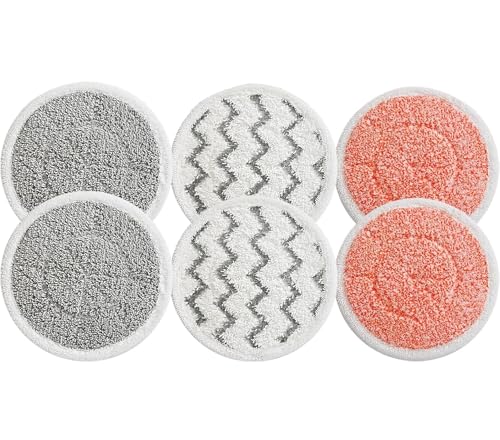 Image of iSingo 6 Pack 3897A / 3712 Rotating Steam Mop Pads Replacement for Bissell SpinWave SmartSteam Scrubbing Steam Mop Cleaner 【Models 3897A /3712 ONLY】, Washable Reuseable Refill Pads