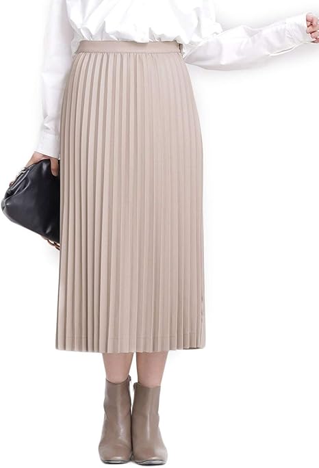 Amazon ナノ ユニバース Nano Universe フェイクレザープリーツスカート 36 グレージュ Nano Universe スカート 通販